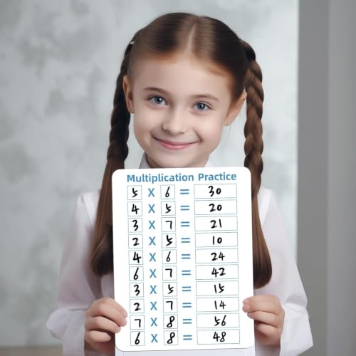 Multiplication Chart Whiteboard - Double-Sided Times Table, 9" x 12" Dry Erase Board, Math Manipulatives White Board for Kids Students, Classroom and Home Learning - style: Multiplication