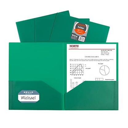 C-Line Heavyweight Poly Portfolio, Green, 25 Pack (33953) - color: Green, size: 25-Pack