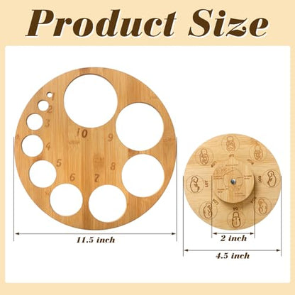 GlikCeil Cervical Dilation Board for Midwife Doula Birth and Midwife Fetal Position Tool Cervical Dilation Chart and Carved Wooden Fetal Position Wheel for Student Midwife Doctor Gift