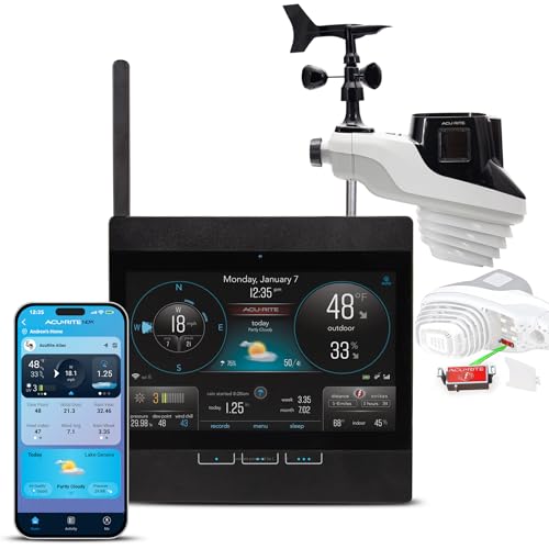 AcuRite Atlas Professional Weather Station with Direct-to-Wi-Fi HD Display, Lightning Detection, Built-in Barometer, and Temperature, Humidity, Wind Speed/Direction and Rainfall Measurements (01001M) - color: Atlas with WiFi Display
