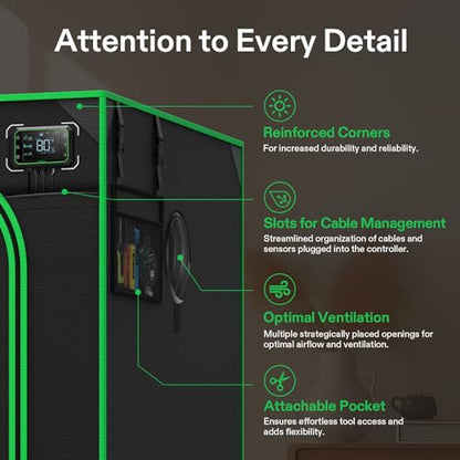 VIVOSUN P336 PRO Grow Tent 3x3 Indoor Growing Tents 36"x36"x 72" - size: 36"x36"x72"