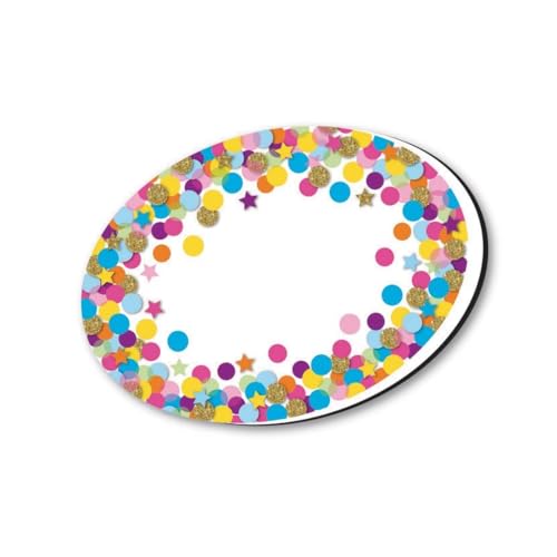 Ashley Productions ASH09992 Magnetic Whiteboard Eraser, Oval Confetti, Foam/Black Felt/Magnet, 3.75" - color: Oval Confetti, size: Pack of 1