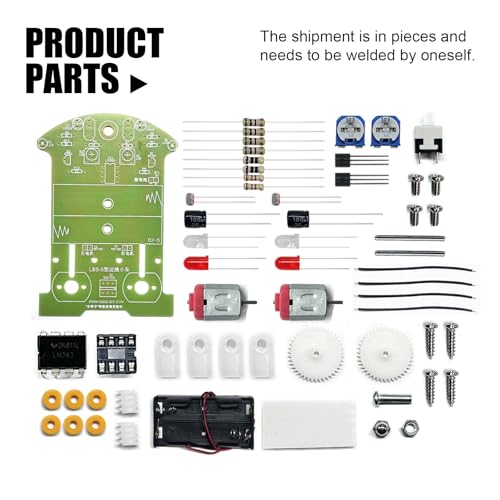 D2-5 Smart Tracking Car Kit, DIY Line Follower Robot Soldering Project, Automatic Trajectory Car STEM Practice Kit for Beginners Teens Students