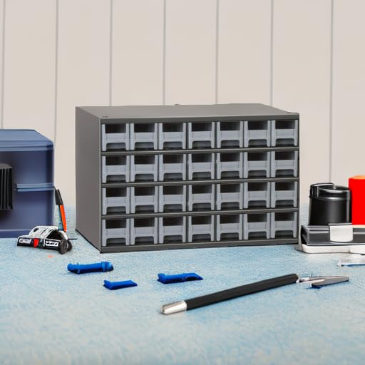 Akro-Mils Steel Garage Storage Cabinet, Small Parts Organizer Metal Cabinet for Hardware, Nails, Screws, Bolts, Nuts, and More, 17" W x 11" D x 11" H, 28-Drawer, Gray Cabinet/Gray Drawers (19228) - color: Gray Cabinet/Gray Drawers, size: 28-Drawer