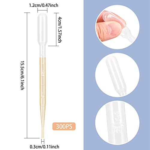 200 pcs 3ML Plastic Transfer Pipettes Disposable Liquid Pipette