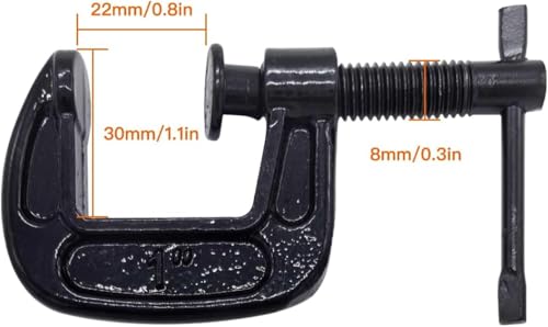1-Inch C-Clamp Set, Heavy-Duty Cast Iron C-Clamps with 0.8-Inch Throat for Woodworking, Welding, and Building(10 Pcs) - color: (10 Pcs)