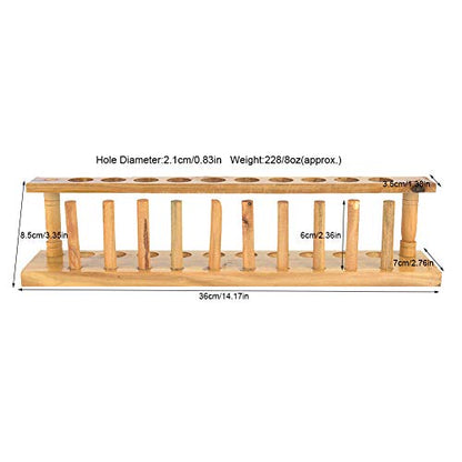 Test Tube Rack, Test Tubes with Rack Wooden Test Tube Stand, Lab Test Tube Stand for Home Lab Chemical Lovers Laboratory (6-Hole Wooden Test Tube Rack) (8-Hole Wooden Test Tube Rack) (10-Hole