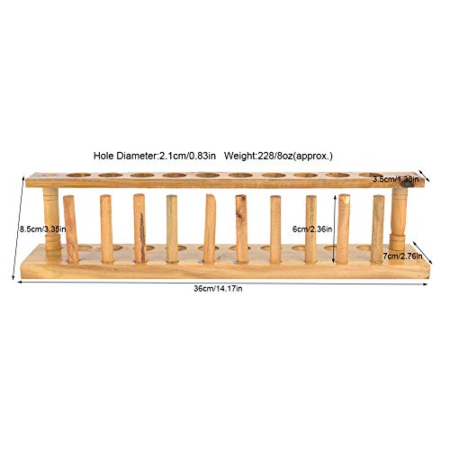 Test Tube Rack, Test Tubes with Rack Wooden Test Tube Stand, Lab Test Tube Stand for Home Lab Chemical Lovers Laboratory (6-Hole Wooden Test Tube Rack) (8-Hole Wooden Test Tube Rack) (10-Hole