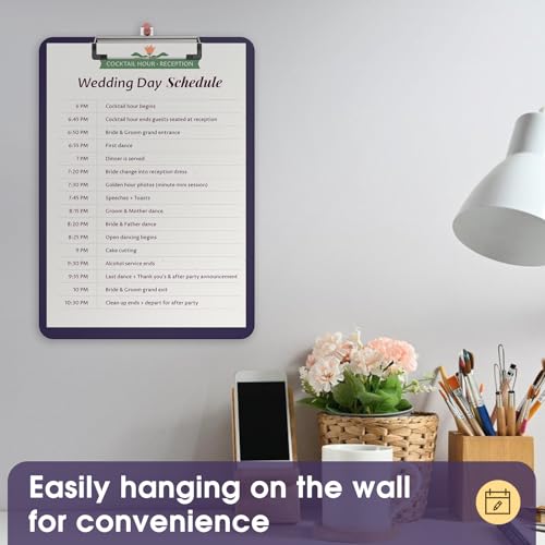 Plastic Clipboards, Purple 8.5x11 Clip Board - color: Purple