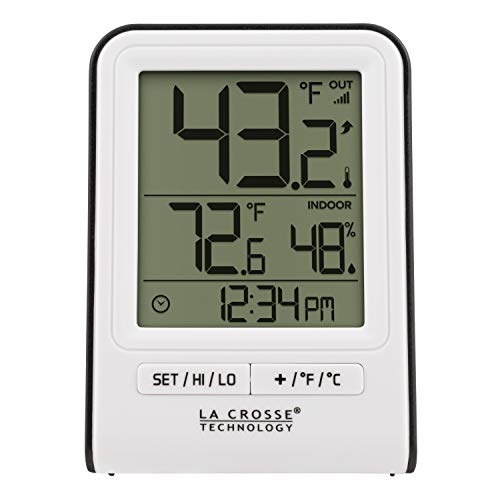 308-1409WT Digital Wireless Thermometer & HI/LO records & Humidity, 330ft - color: White