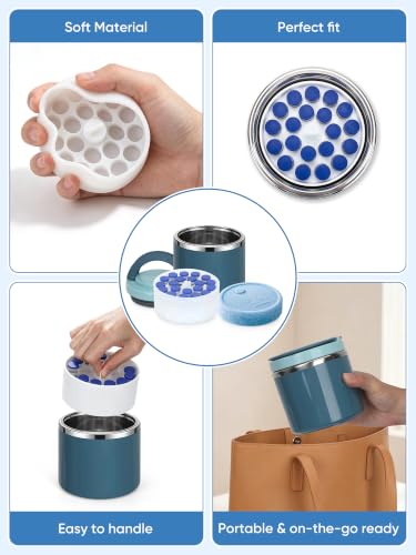 3ml Peptide Case for Fridge, 20slots Peptides Vial Jar with Ice Pack Blue - color: 20slots Blue Jar+ice Pack