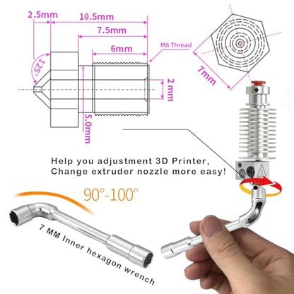 Nozzles 22 pcs 3D Printer Extruders Brass Nozzles - size: V5/V6 Brass, style: Kit: Various Nozzles