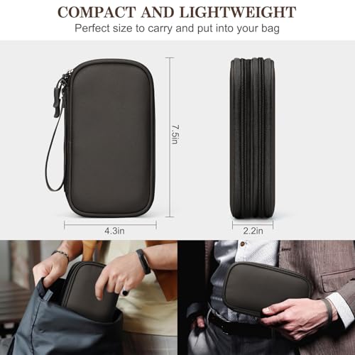 FYY Electronic Organizer, Travel Tech Pouch Bag, Cable Organizer Coffee - color: Coffee, size: 7.5 x 4.3 x 2.2 inches