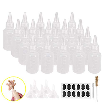 20 Pack 2-Ounce Plastic Squeeze Bottles with Measurement - size: 2oz 20pack