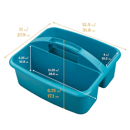 ECR4Kids 2-Compartment Large Storage Caddy Organizer, 6-Pack, Contemporary - color: Contemporary
