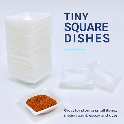 Small Plastic Trays 7mL, 125 Pack Weigh Boats, Lab Scale Weighing Dishes