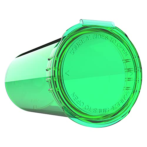 Dragon Chewer 13 Dram CR Plastic Packaging Pop Top Containers - Child Resistant Travel Holder Vial Bottles - 315 qty (Translucent Green) - color: Translucent Green
