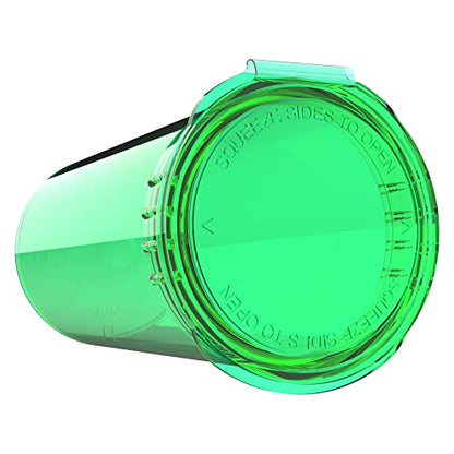 Dragon Chewer 13 Dram CR Plastic Packaging Pop Top Containers - Child Resistant Travel Holder Vial Bottles - 315 qty (Translucent Green) - color: Translucent Green