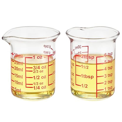Ackers BORO3.3 Glass Measuring Cups with V-Spouts, 30 ml/1 oz, 2 Pack - size: 30 ML/1 OZ(Pack of 2)