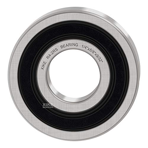 XiKe R4-2RS Sealed Ball Bearing, 1/4"x5/8"x0.196" (10-Pack) - size: R4-2RS - 6.35x15.875x5.556 mm