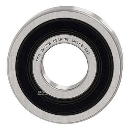 XiKe R4-2RS Sealed Ball Bearing, 1/4"x5/8"x0.196" (10-Pack) - size: R4-2RS - 6.35x15.875x5.556 mm