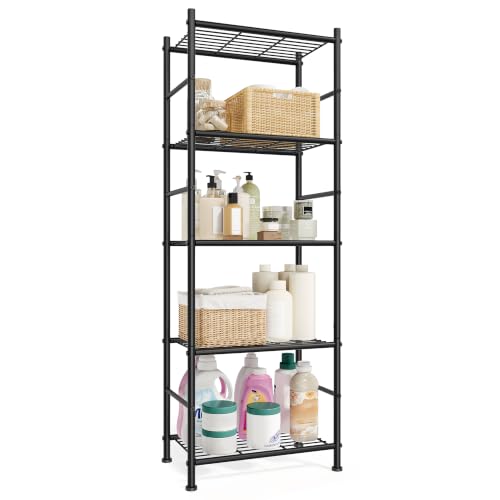 SONGMICS 5-Tier Shelving Unit, Steel Storage Rack, 11.8 x 15.7 x 56.7 Inch - size: 15.7"W, style: 5-Tier