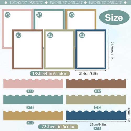 90 Pcs Science Fair Board Supplies Trifold Poster Boards, Morandi - color: Morandi