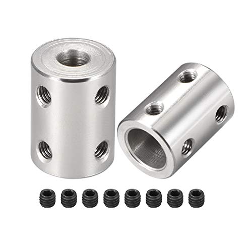 uxcell 6mm to 10mm Bore Rigid Coupling Set Screw L22XD16 Stainless Steel,Shaft Coupler Connector for 3D Printers, Motor Accessories,2pcs - color: Silver Tone, size: 6mm to 10mm