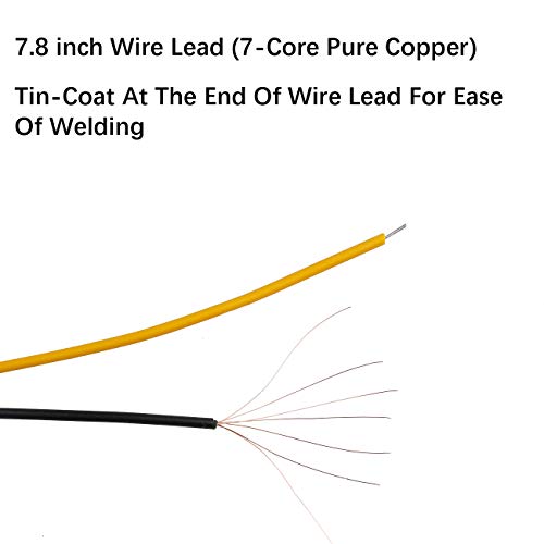 30pcs 12 Volt 5mm Yellow LED Lights Emitting Diodes Pre Wired 7.9 inch DC 12v LED Light Clear Lens Small LED Lamps - color: [06] Yellow / 30 Pcs, style: 5mm Solid Light