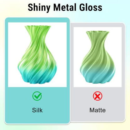 Dynta Silk Rainbow PLA 3D Printer Filament for Beginners, 1.75mm/±0.02mm - color: 1kgx1-silk Rainbow