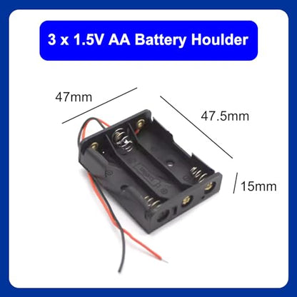 ISolderStore Pack of 5 3 x 1.5V AA Battery Holder, 4.5V with Wires for Wall Clocks Radio Kids Toys