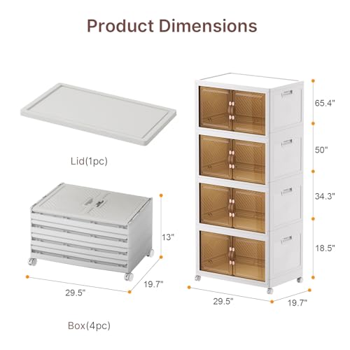 UAMFURI Stackable Storage Bins with Lids, 720QT Lockable Storage Cabinet - color: White, size: Extra Large