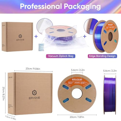 ERYONE Silk Filament PLA+ 1.75mm Shiny 3D Printer Filament, Multicolor PLA 4 in 1, 1kg (2.2LBS)/Spool, HS Silk Quadruple Color Evil Pool(Purple & Red & Green & Blue) - color: Silk Pla+ 4 in 1 Evil Pool