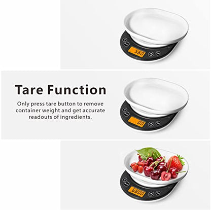 UNIWEIGH Smart Digital Food Scale Grams and Ounces Kitchen Scale 0.1g/3kg