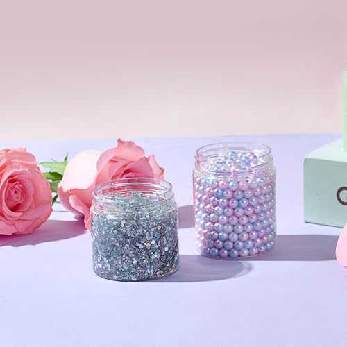 Eternal Moment 50 Pack 2 OZ Plastic Jars Clear Cosmetic Container with Lids - color: Purple Lid, size: 2 Ounce