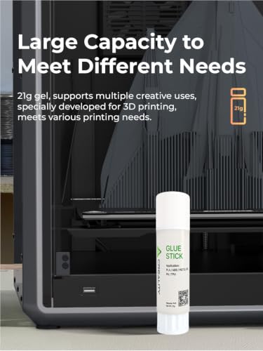 Creality 3D Printer Glue Sticks for Hot Bed, PVP Solid Adhesive Anti-Warping for PLA/ABS/PETG/PC/PA/TPU – Water Washable, No Residue, Strong Bed Adhesion, 4 Pack - style: Glue Stick