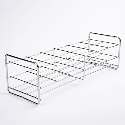 Stainless Steel Test Tube Rack,12 Holes,Outer Diameter Permitted of Tubes 39-41mm,Wire Constructed, 6x2 Format,Adamas-Beta - size: 39-41mm 6×2