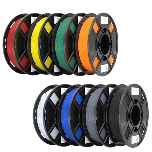 eSUN PLA+ 3D Printer Filament Bundle PLA Filament 1.75mm Multicolor - color: Pla+multicolor 0.25kg*8, size: 2 KG