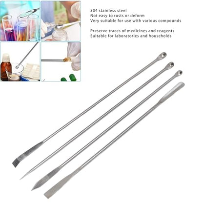 LiebeWH Lab Spatula Set, 304 Stainless Steel Micro Spoon & Scoop 4Pcs