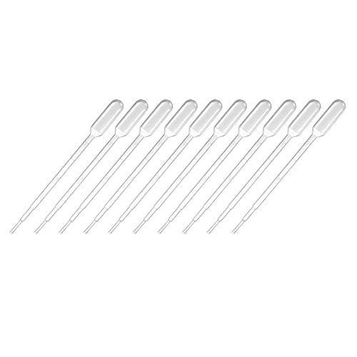 uxcell 50Pcs Plastic Disposable Pipettes 1ml Transfer Pipettes 144mm Length
