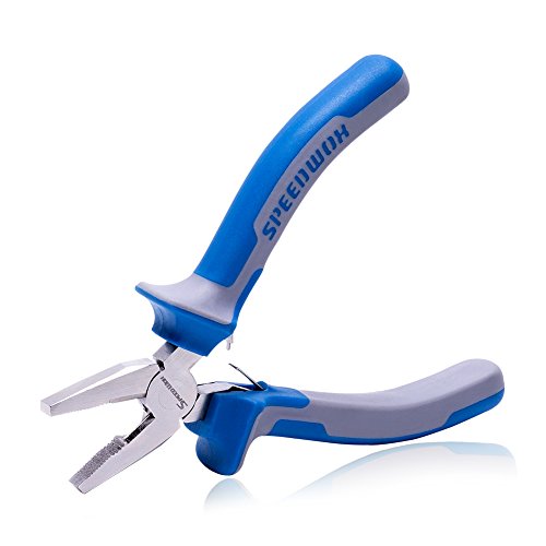 SPEEDWOX Micro Linemans Pliers Mini Combination Pliers 5 Inches Small Wire Cutters for Jewelry Making Precision Fine Pliers Serrated Jaw Craft Hand Tools with Spring Chrome Vanadium Steel - style: 5" Lineman's Plier