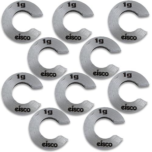 Eisco Labs - Spare 1g Slotted Mass - Stainless Steel, Precision Weight with 1/2" Outer Diameter, Slotted Design for Lab & Physics Experiments, Pack of 10
