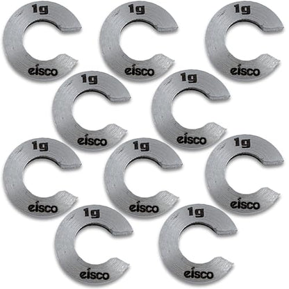 Eisco Labs - Spare 1g Slotted Mass - Stainless Steel, Precision Weight with 1/2" Outer Diameter, Slotted Design for Lab & Physics Experiments, Pack of 10