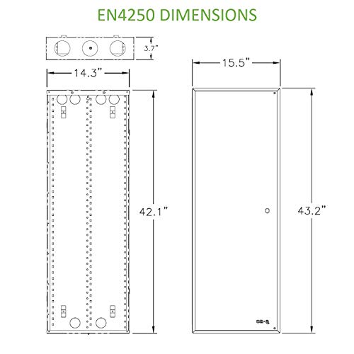 On-Q 42" Structured Media Enclosure with Hinged Cover Lock, 20 Gauge CRS, Versatile Mounting - size: 42 inch