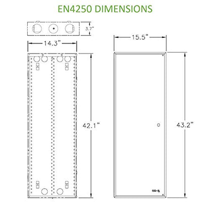 On-Q 42" Structured Media Enclosure with Hinged Cover Lock, 20 Gauge CRS, Versatile Mounting - size: 42 inch