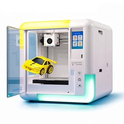 AOSEED AI 3D Printer for Kids, Fast 400mm/s, 1500+ Models, Enclosed Safe - color: White (X-MAKER AI+) + 1 PLA