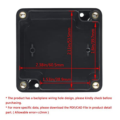 LeMotech Electrical Box ABS Plastic Project Box IP65 Waterproof Junction Box Project Case Universal Enclosure for Electronics Black 2.48x 2.28x 1.37 inch(63x58x35mm)(Pack of 2) - color: Black (2 packs), size: 2.48" x 2.28" x 1.37"
