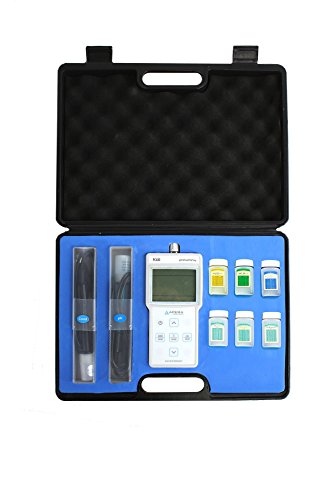 Apera Instruments AI413 PC400 Portable Multi-Parameter Meter Kit (pH/EC/TDS/Temp.), 6 Bottles of Calibration Solutions Included, 1.3" Height, 3.4" Wide, 7" Length - style: pH+EC/TDS