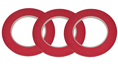 Red Draping Tape for Dress Forms – 3 Rolls | High-Visibility Adhesive Tape for Fashion Design, Seam Marking & Pattern Draping - color: Red