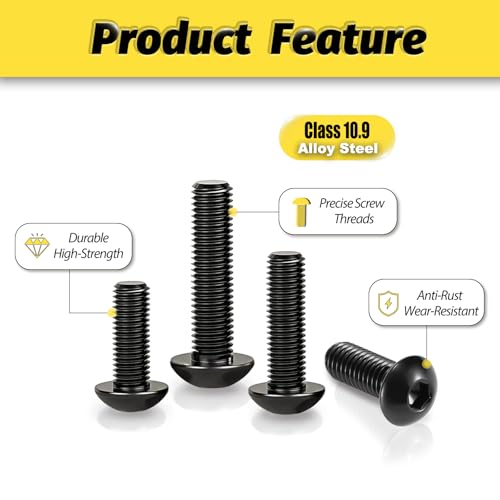 KADRICK 900Pcs M3 Screw Kit,Hex Socket Button Head M3 Bolts Length 6mm-25mm - size: M3 900Pcs 6-25mm